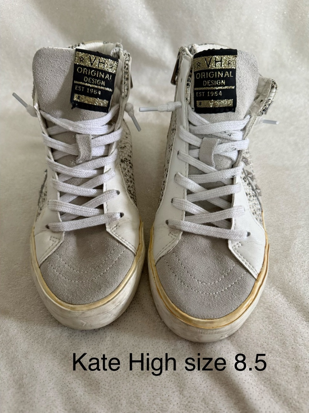 Vintage Havana Original Design Kate High White & Light Gray Sneakers